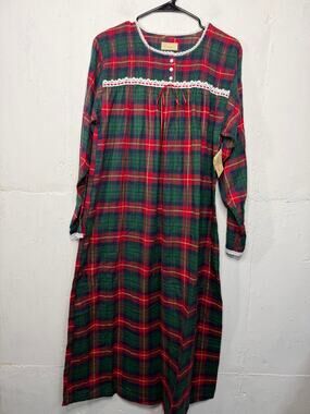 NEW Vintage Erika Taylor Country Intimated Nightgown Plaid Womens Medium
